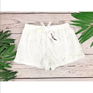 Girls Jessica Simpson white crochet shorts summer